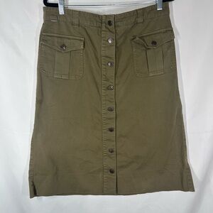 Burberry Green Pencil Skirt distressed designer minimalist woman size 14